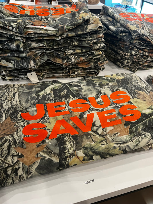 Jesus Saves Camo Hoodie