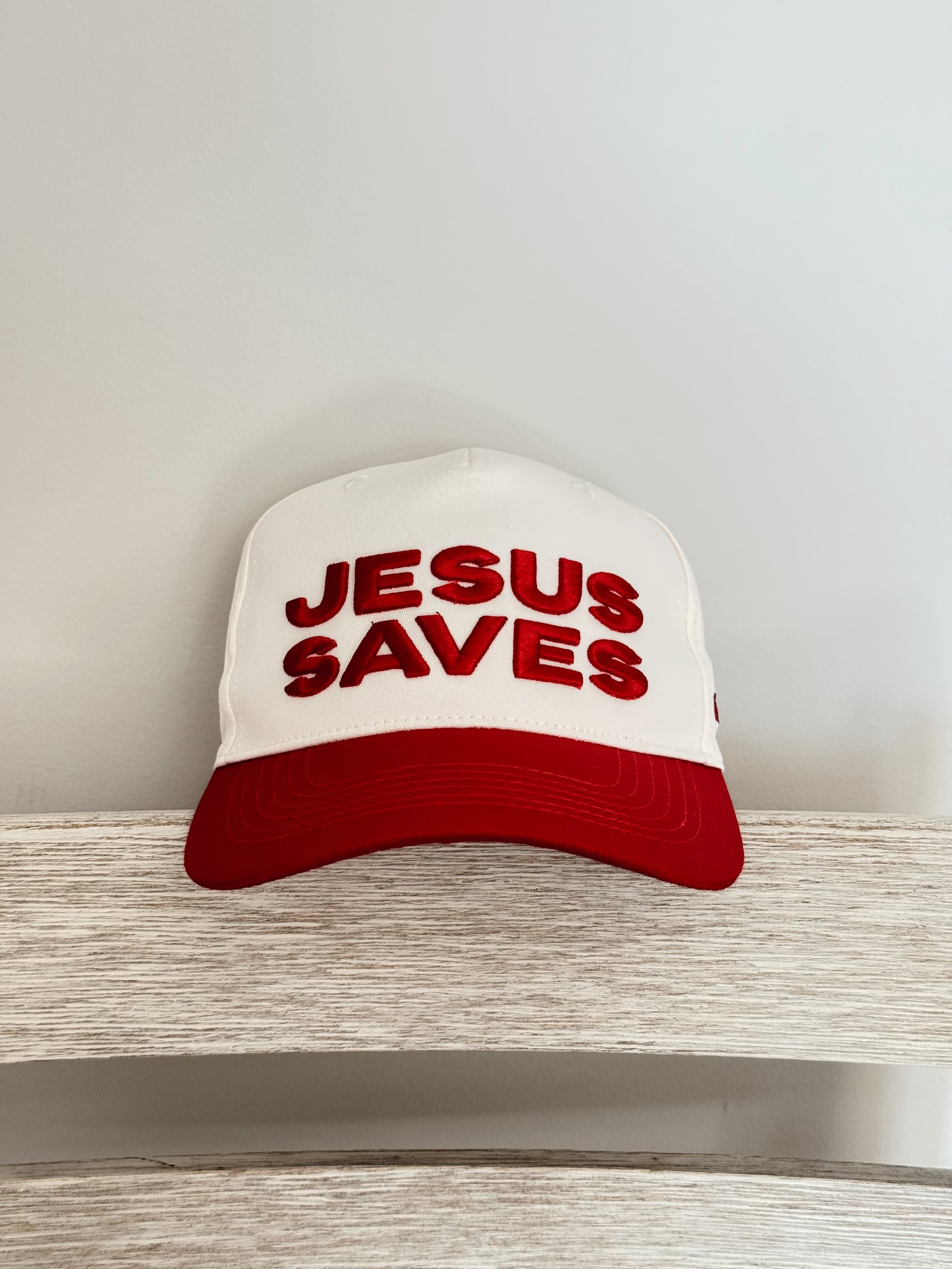 RED Jesus Saves Hat